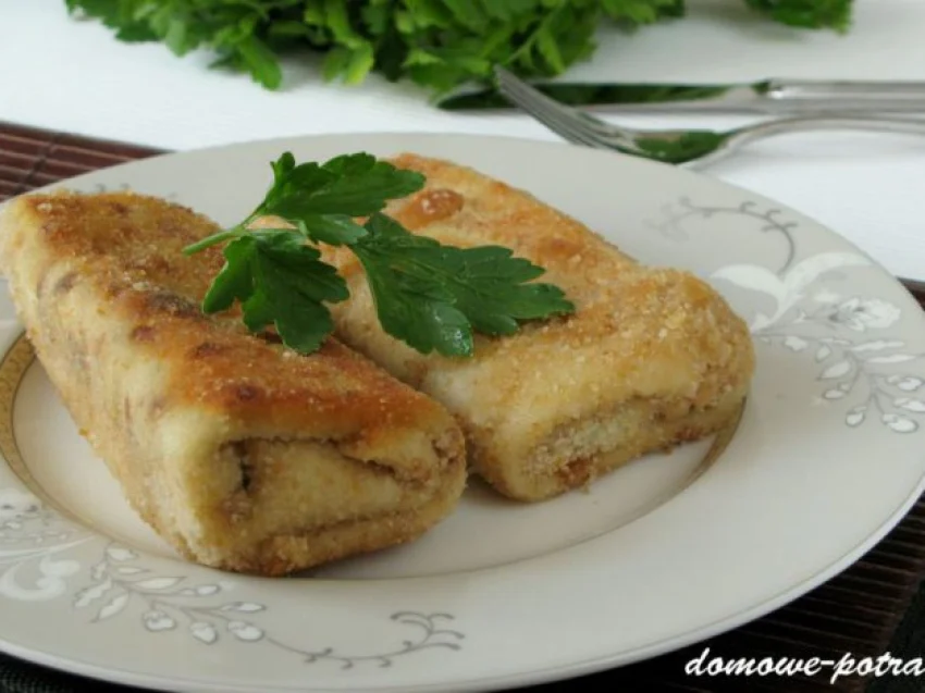Krokiety z szynką, pieczarkami i serem Krokiety z szynką, pieczarkami i serem