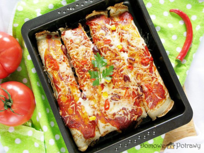 Naleśniki zapiekane po meksykańsku Naleśniki zapiekane po meksykańsku