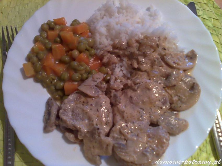 Polędwiczki wieprzowe w sosie śmietanowo-pieczarkowym Polędwiczki wieprzowe w sosie śmietanowo-pieczarkowym