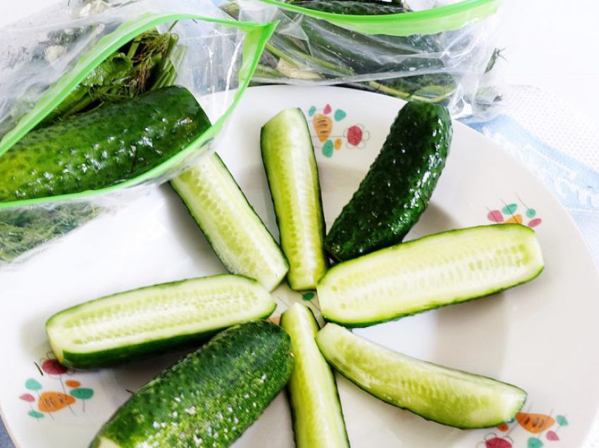 Ogórki małosolne na sucho Ogórki małosolne na sucho