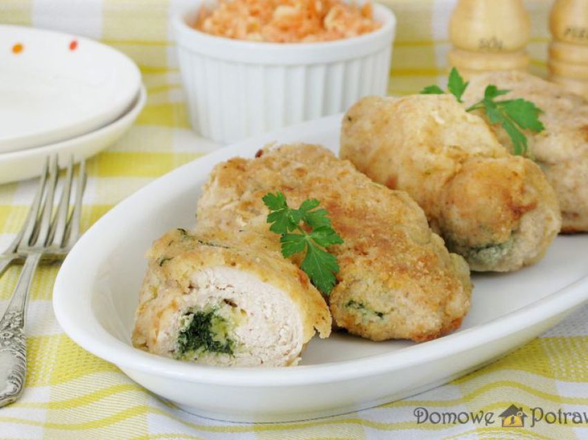 Roladki z kurczaka ze szpinakiem Roladki z kurczaka ze szpinakiem