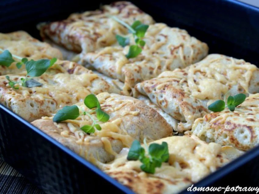 Naleśniki z brokułami, szynką i serem Naleśniki z brokułami, szynką i serem