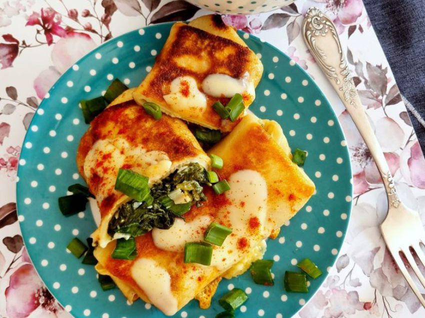 Naleśniki ze szpinakiem i fetą Naleśniki ze szpinakiem i fetą