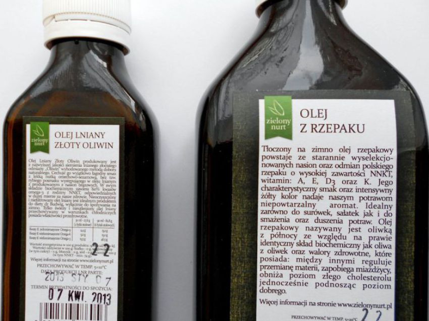 Oleje Zielony Nurt - olej lniany i olej z rzepaku Oleje Zielony Nurt - olej lniany i olej z rzepaku