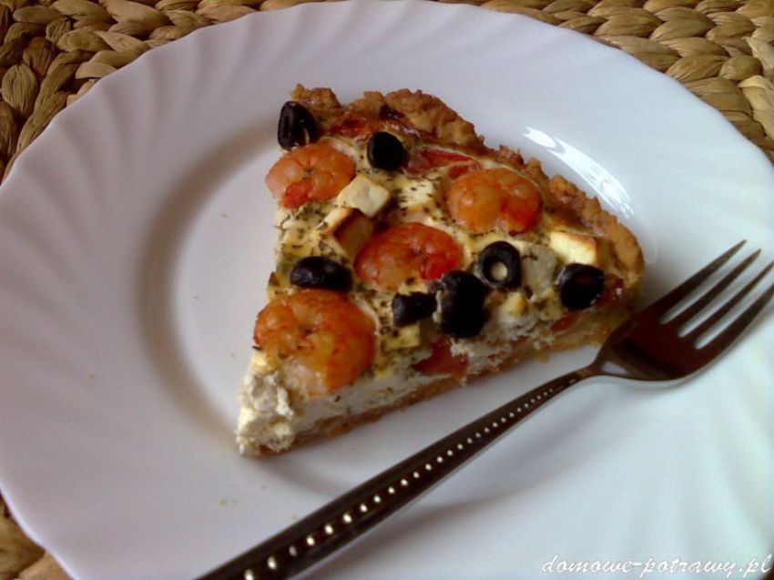 Tarta z fetą i krewetkami Tarta z fetą i krewetkami