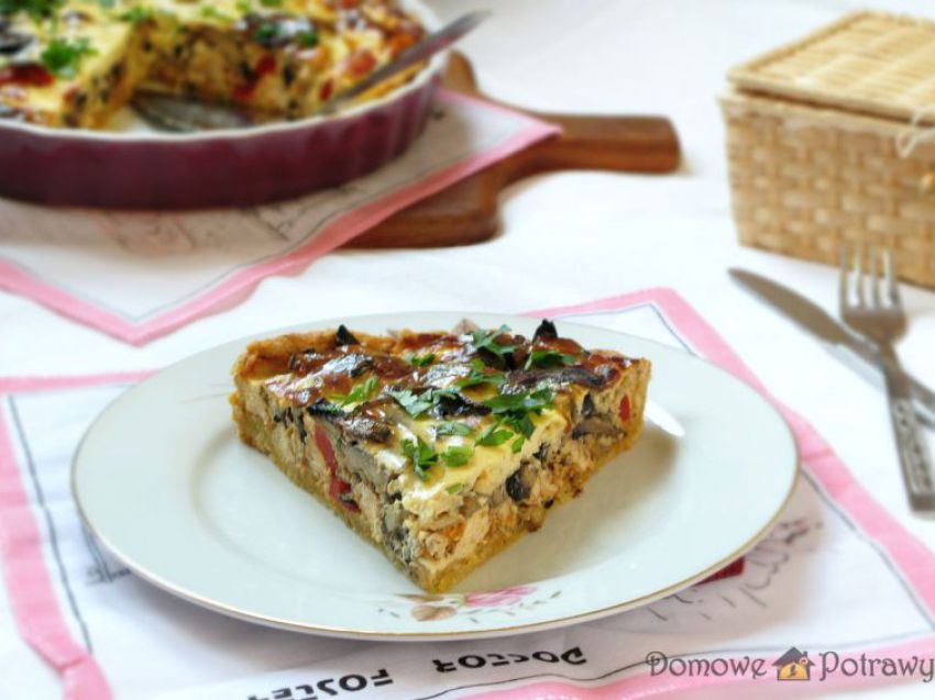 Tarta z kurczakiem i pieczarkami Tarta z kurczakiem i pieczarkami