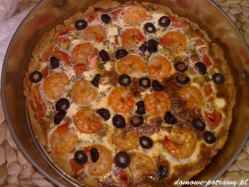 Tarta z fetą i krewetkami Tarta z fetą i krewetkami