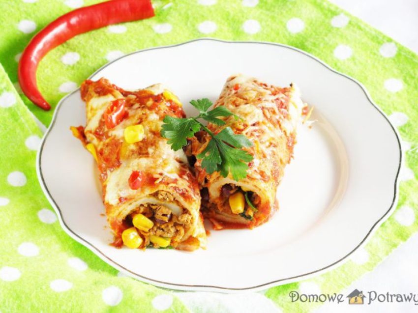 Naleśniki zapiekane po meksykańsku Naleśniki zapiekane po meksykańsku