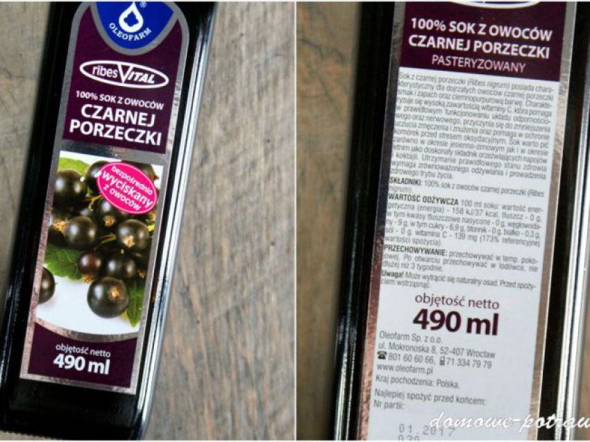 Naturalne soki Oleofarm z owoców żurawiny i czarnej porzeczki Naturalne soki Oleofarm z owoców żurawiny i czarnej porzeczki