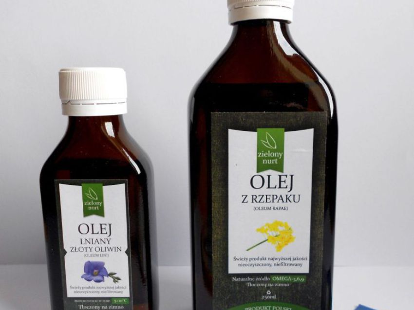 Oleje Zielony Nurt - olej lniany i olej z rzepaku Oleje Zielony Nurt - olej lniany i olej z rzepaku