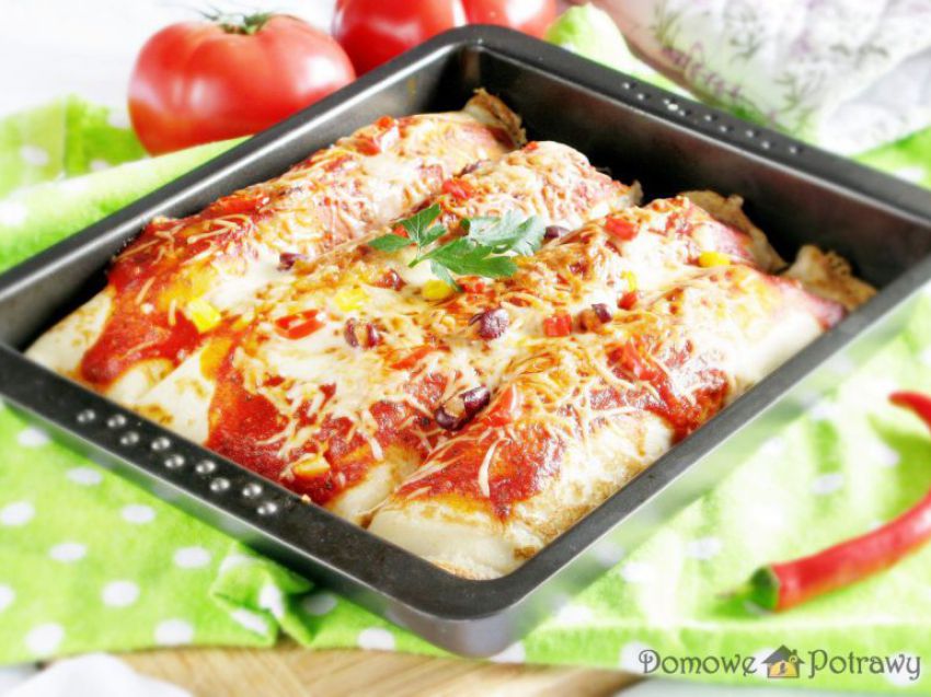 Naleśniki zapiekane po meksykańsku Naleśniki zapiekane po meksykańsku