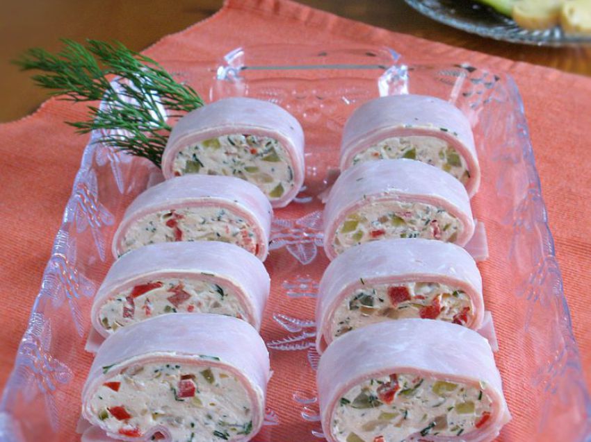 Roladki z szynki konserwowej Roladki z szynki konserwowej