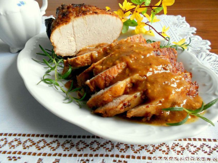 Pieczona szynka miodowo-musztardowa Pieczona szynka miodowo-musztardowa
