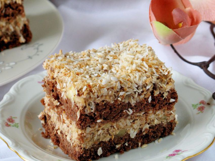 Ciasto z kremem bananowo-kokosowym Ciasto z kremem bananowo-kokosowym