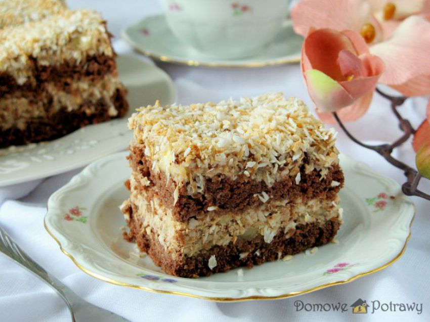 Ciasto z kremem bananowo-kokosowym Ciasto z kremem bananowo-kokosowym