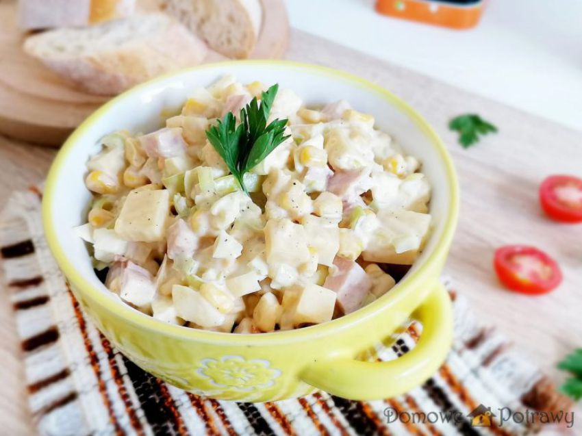 Sałatka z pora i szynki Sałatka z pora i szynki