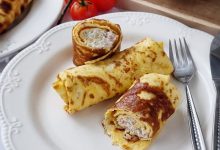 Naleśniki keto z serem białym i boczkiem